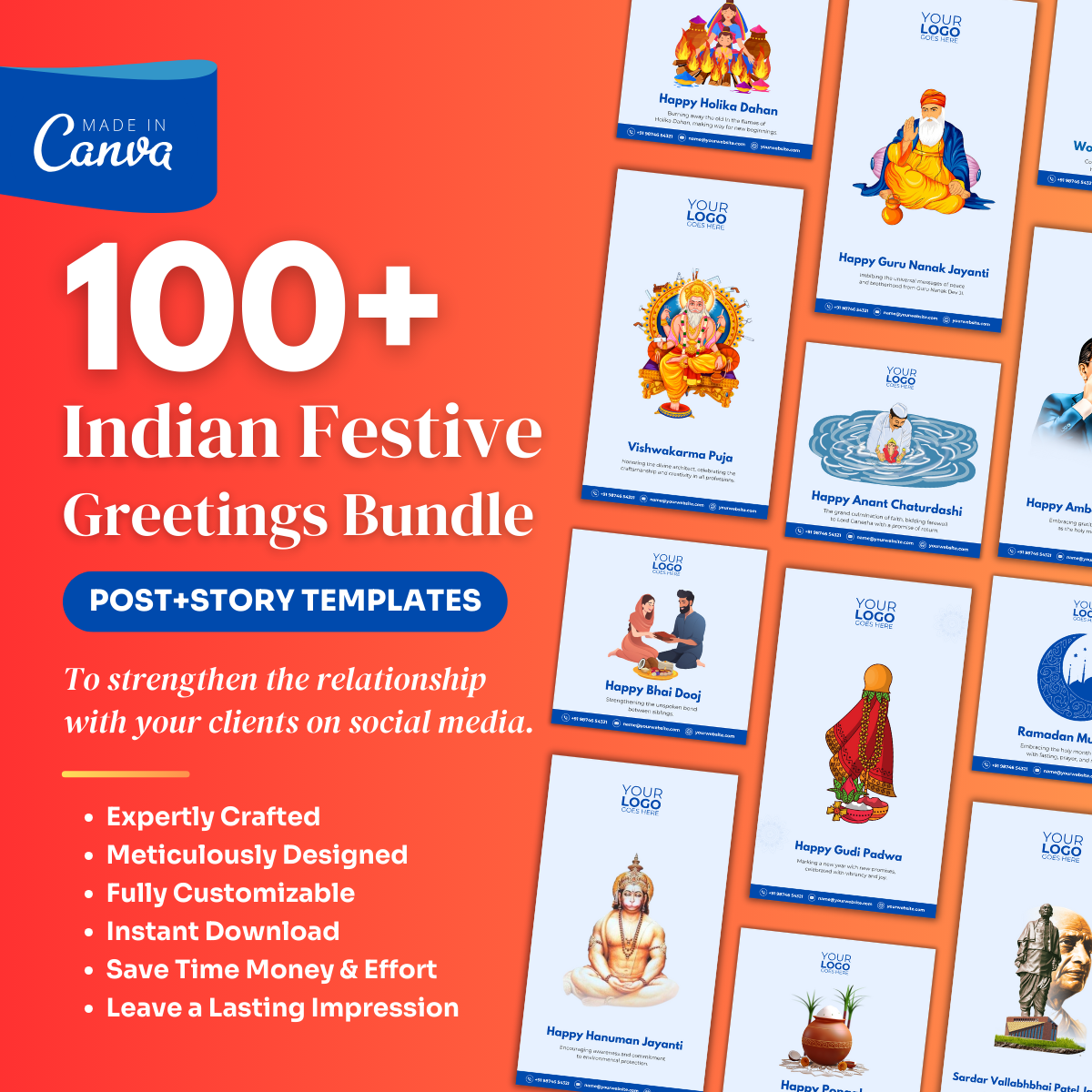100+ Indian Festive Gre﻿etings Templates Bundle